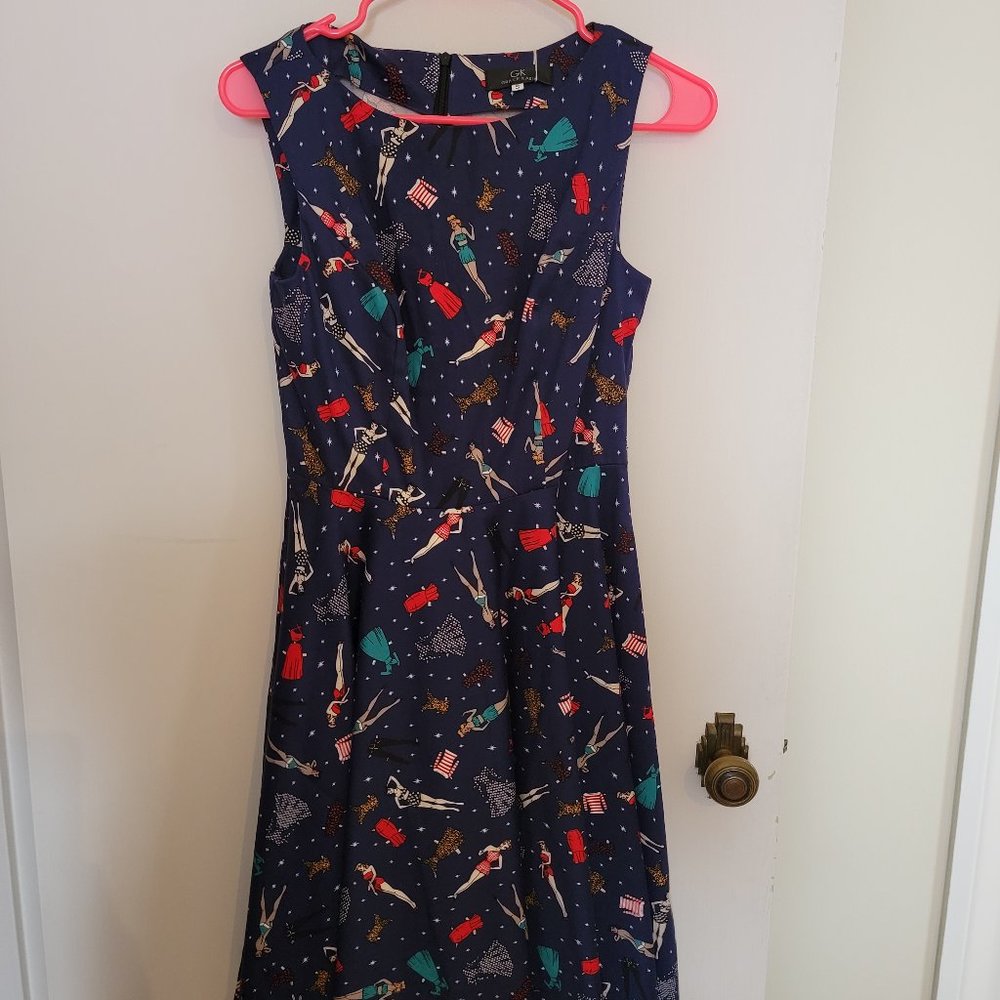 Grace Karin Retro 1950s Insisted Dress Pinup girl dress sz Small